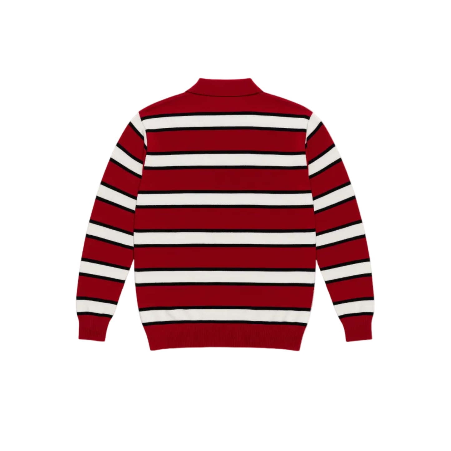 Rugby Stripe Knit Polo (Red Black White)