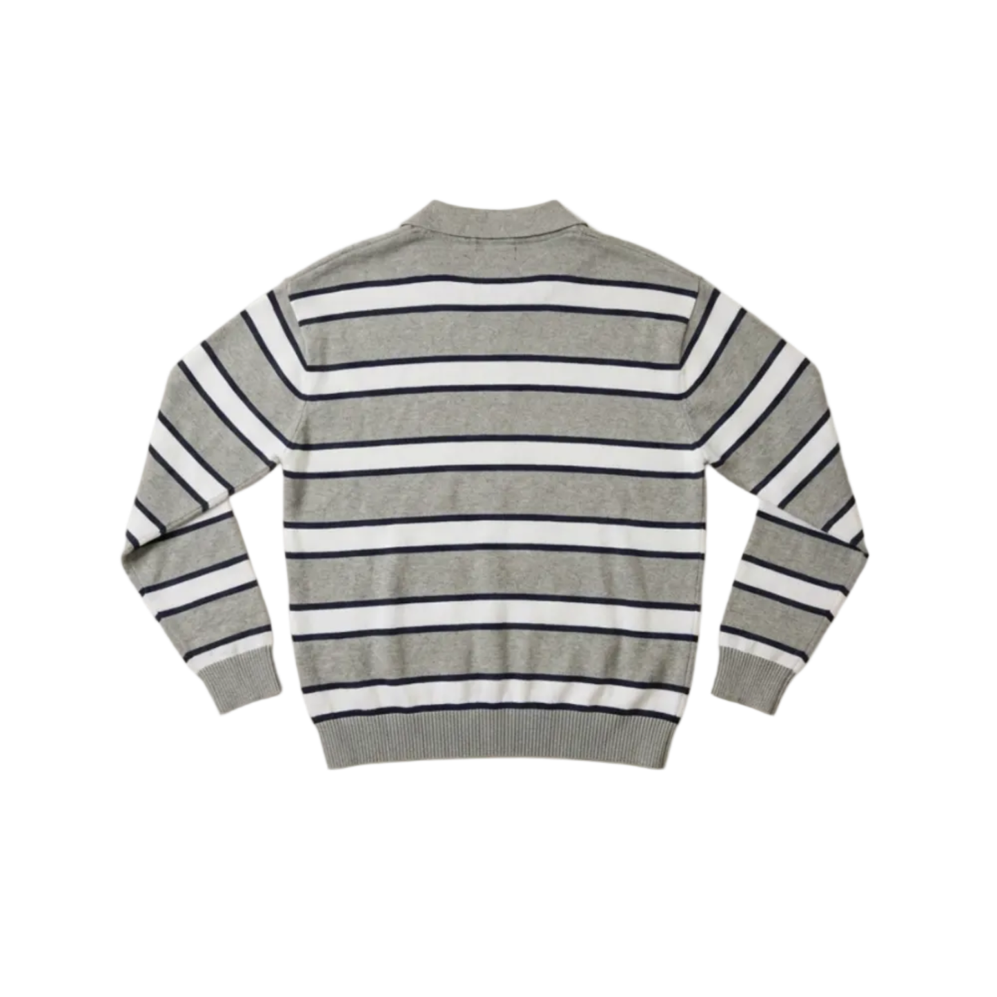 Rugby Stripe Knit Polo (Gray Navy White)