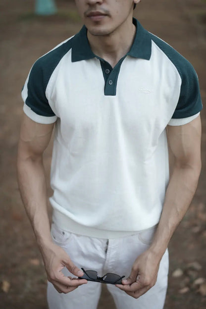 Raglan Sleeves Knit Polo - Sunny Rays