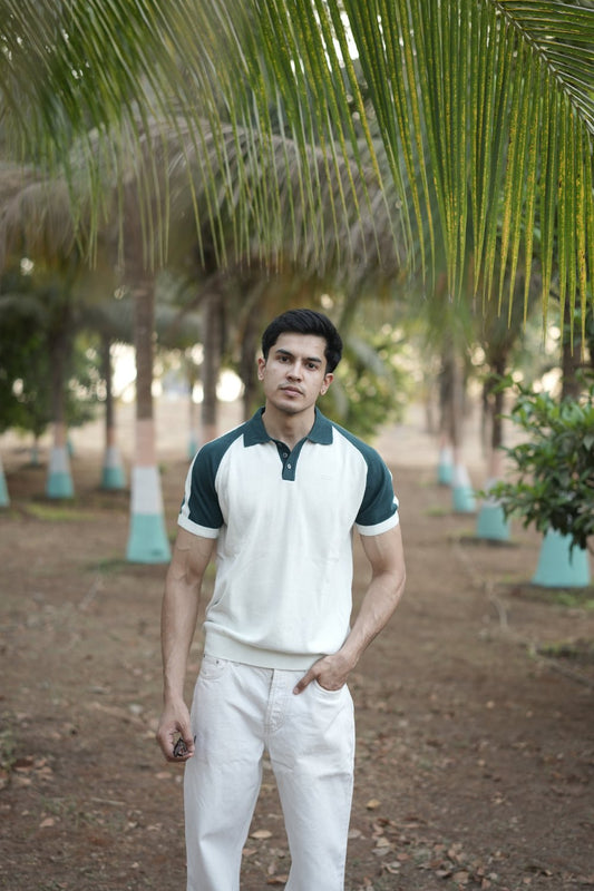 Raglan Sleeves Knit Polo - Sunny Rays