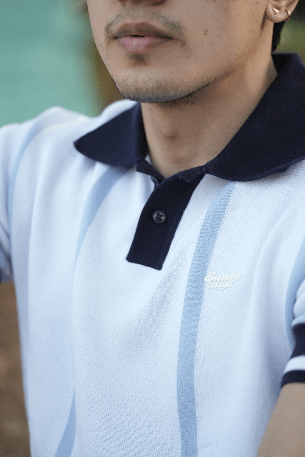 Retro Style Jersey Knit Polo - Sunny Rays