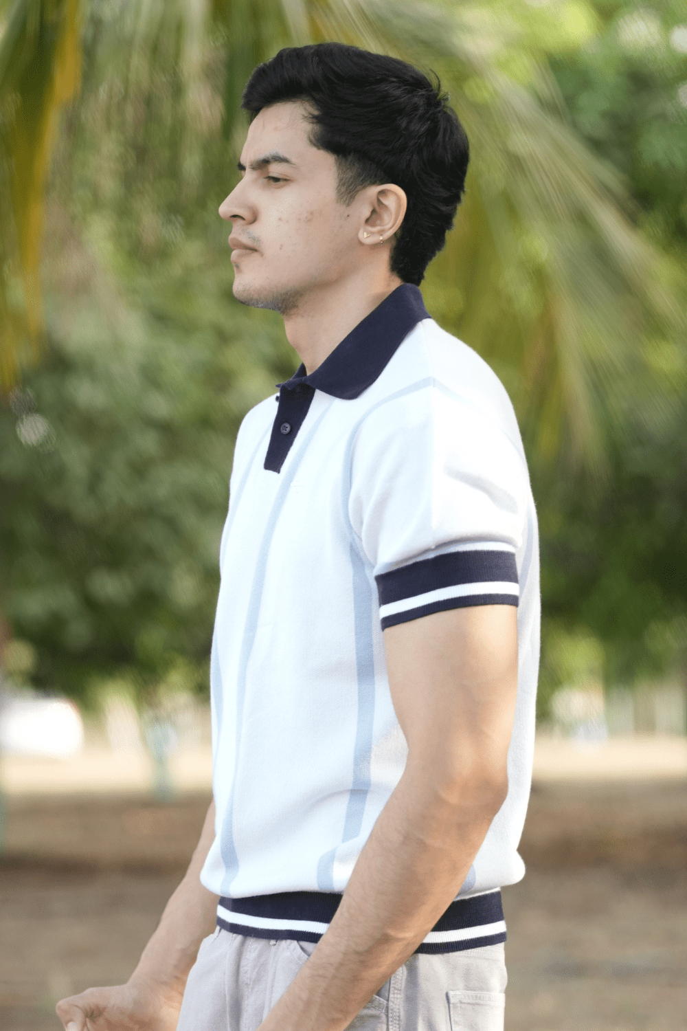 Retro Style Jersey Knit Polo - Sunny Rays