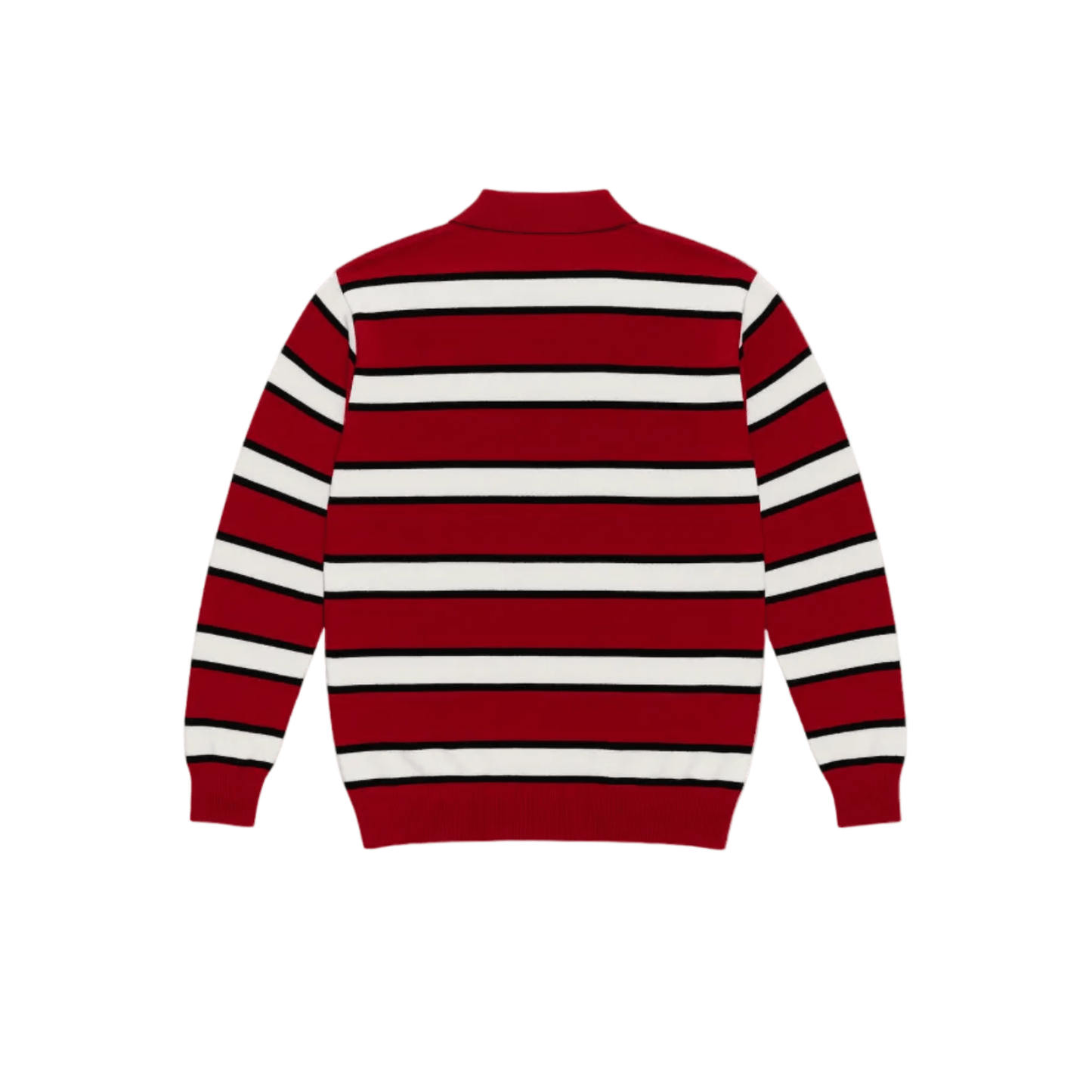 Rugby Stripe Knit Polo (Red Black White) - Sunny Rays
