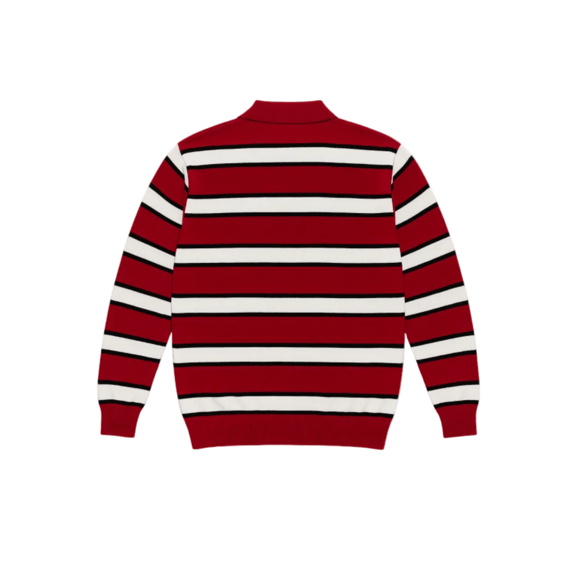 Rugby Stripe Knit Polo (Red Black White) - Sunny Rays